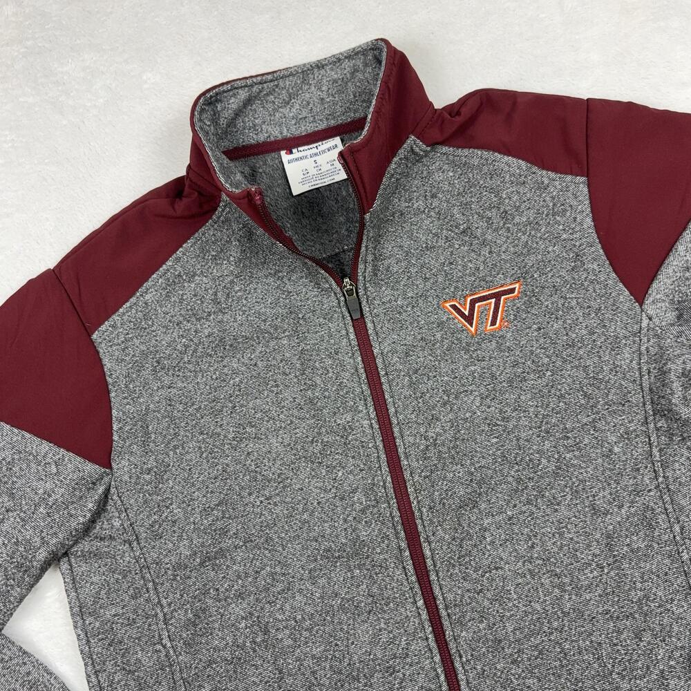 Virginia Tech Hokies Champion Jacket Men S Gray Football VT Embroidered
